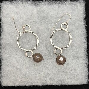 Silpada Sterling Silver Earrings with Smokey Quartz Accents